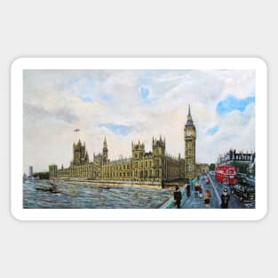 Palace of Westminster and Westminster Bridge. Sticker